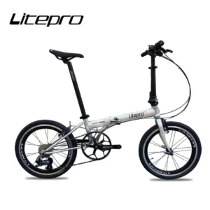 Litepro 20Inch Folding Bike Steel Alloy Frame External 10Speed Disc V Brake Bicycle Ultralight Portable Vehicl