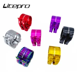 Litepro Seat Tube Clip Double-layer Adjustment Buckle Titanium Shaft QR Seatpost Bundle Seat Rod Clamp For Birdy Bicycle