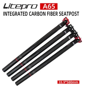 Litepro A65 Carbon Fibre Integrated Seatpost Folding Bike 31.8 33.9*580MM Seat Tube 412 BMX Bicycle Seat Rod 34.9m For Birdy